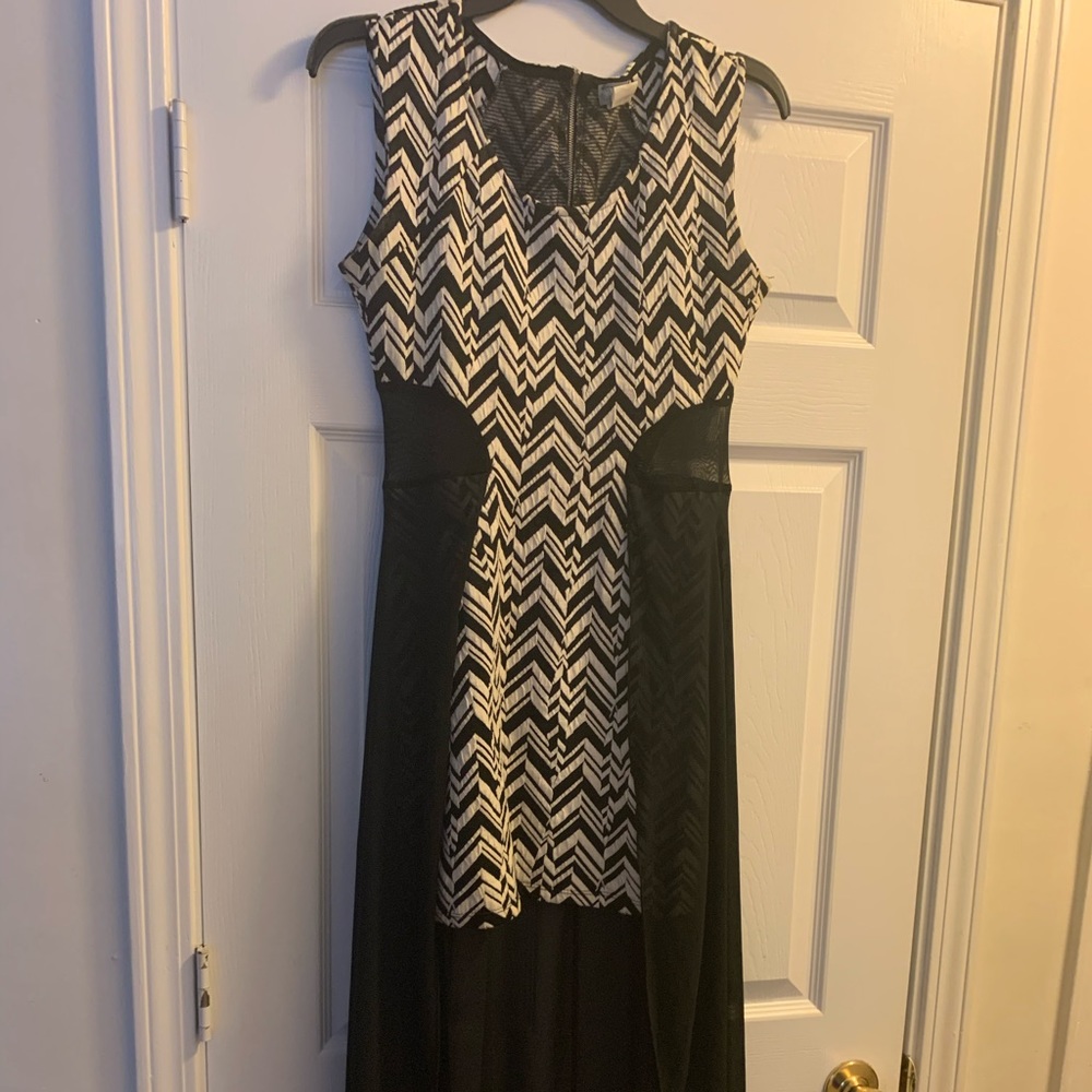 Dress with sheer